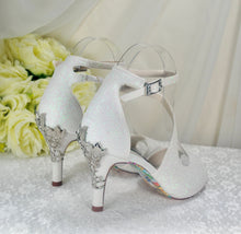 Load image into Gallery viewer, White Glitter Wedding Sandals Size UK3/US5.5