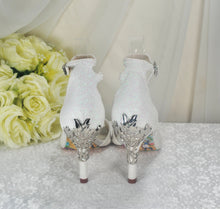 Load image into Gallery viewer, White Glitter Wedding Sandals Size UK3/US5.5