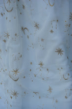 Load image into Gallery viewer, Beautiful Embroidered Wedding Veil - Blue, Cream, Black, Navy Gold Celestial Moon and Star Embroidery, Up to Cathedral Length Cape