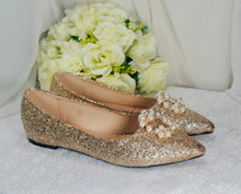 Load image into Gallery viewer, Champagne Bridal Flats