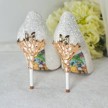 Load image into Gallery viewer, White Beauty & the Beast Bridal Shoes - Size UK4/US6.5