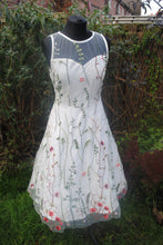 Load image into Gallery viewer, Embroidered Flower Tulle Dress - Size L / UK12