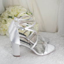 Load image into Gallery viewer, Satin Block Heel Bridal Shoe,