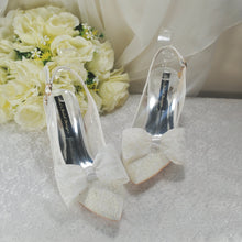 Load image into Gallery viewer, Low Heel Lace Bow Sling Backs UK6/US8.5