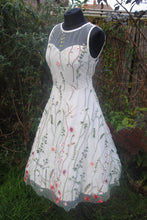 Load image into Gallery viewer, Embroidered Flower Tulle Dress - Size L / UK12