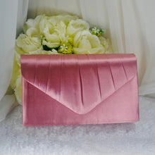 Load image into Gallery viewer, Fuchsia Pink Bride Satin Clutch Bag, Rose Hot Pink Over 25 colours,