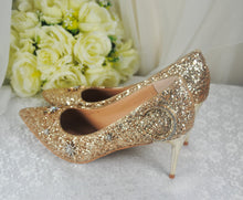 Load image into Gallery viewer, Gold Celestial Bridal Shoes