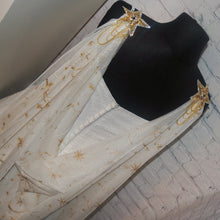 Load image into Gallery viewer, Wedding Cape - Bridal Drape Cape Veil, Blue, Cream, Black, Navy Gold Celestial Moon and Star Embroidery, Up to Cathedral Length Cape