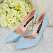 Load image into Gallery viewer, Blue Shimmer WEDDING SHOES