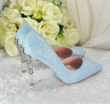 Load image into Gallery viewer, Blue Shimmer WEDDING SHOES