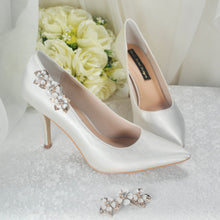 Load image into Gallery viewer, Cherry Blossom Floral Shoe Clips, Handmade Brooch for Shoes Heels Pumps Handmade Wedding Accessory Personalise your Style Silver Gold Rose