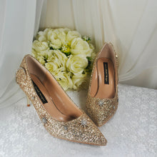 Load image into Gallery viewer, Gold Celestial Bridal Shoes