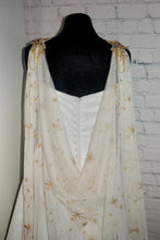 Load image into Gallery viewer, Wedding Cape - Bridal Drape Cape Veil, Blue, Cream, Black, Navy Gold Celestial Moon and Star Embroidery, Up to Cathedral Length Cape