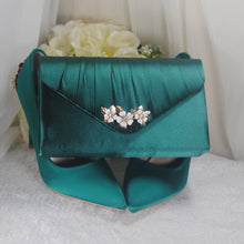 Load image into Gallery viewer, Bridal Satin Clutch Bag with 'Cherry Blossom' - Other Colours