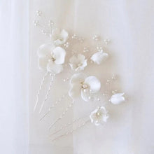 Load image into Gallery viewer, Ceramic Flower Hairpins 3pcs