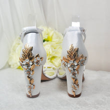 Load image into Gallery viewer, Satin Block Heel Bridal Sandals