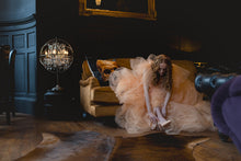 Load image into Gallery viewer, Colour of the Year Peach Bridal Shoes with Floral Heel Embellishment