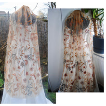 Load image into Gallery viewer, Autumn Flower Floral Veil, Beautiful Wedding Veil with Autumnal Embroidery