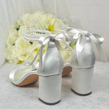 Load image into Gallery viewer, Satin Block Heel Sandals - Various Colours