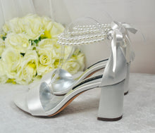 Load image into Gallery viewer, Satin Block Heel Sandals - Various Colours