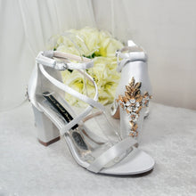 Load image into Gallery viewer, Satin Block Heel Bridal Sandals