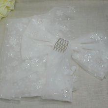 Load image into Gallery viewer, Sparkling Floral Embroidered Bridal Bow Veil