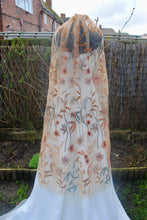 Load image into Gallery viewer, Autumn Flower Floral Veil, Beautiful Wedding Veil with Autumnal Embroidery