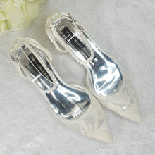 Load image into Gallery viewer, Lace Pointy Toe Flats Ivory and Pearl Size Uk3/US5.5