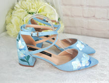 Load image into Gallery viewer, Blue Suede Low Heel • UK6/EU39/US8.5