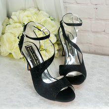 Load image into Gallery viewer, Beautiful Shimmer Finish Bridal Sandals Silver Cherry Blossom