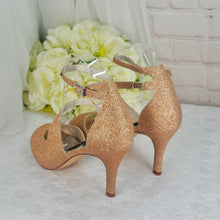 Load image into Gallery viewer, Rose Gold Glitter Sandals  UK5/US7.5