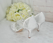 Load image into Gallery viewer, Ivory Satin Bridal Sandals