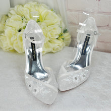 Load image into Gallery viewer, Ivory Satin Bridal Sandals