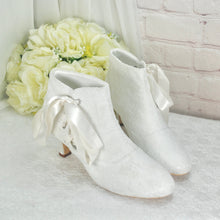 Load image into Gallery viewer, Lace Bridal Boots with Chunky Low Heel