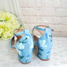 Load image into Gallery viewer, Blue Suede Low Heel • UK6/EU39/US8.5