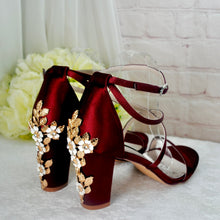 Load image into Gallery viewer, Block Heels with Cherry Blossom