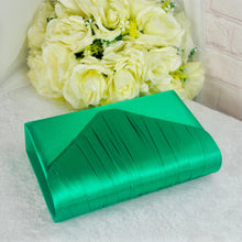Load image into Gallery viewer, Green Satin Clutch Bag, Over 25 colours,