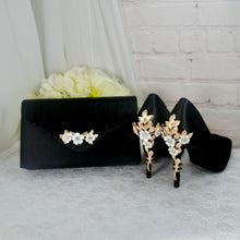 Load image into Gallery viewer, Bridal Satin Clutch Bag with 'Cherry Blossom' - Other Colours