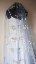 Load image into Gallery viewer, Blue Meadow Flower Wedding Veil