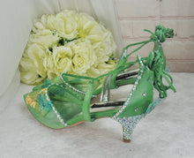 Load image into Gallery viewer, Sage Green Sandals with 'Butterfly' Size UK8