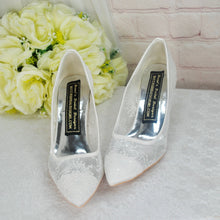 Load image into Gallery viewer, Kitten Heel Lace Bridal Shoes UK5/US7.5