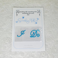 Load image into Gallery viewer, I DO - ME TOO ' Something Blue' Crystal Decal for Wedding Shoes, Shoe Stickers for Bridal Heels Diy Wedding Stickers