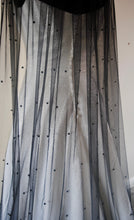 Load image into Gallery viewer, Black Wedding Pearl Veil,Soft Bridal Tulle Veil with Comb,Floor Length Veil,Chapel Bridal Fingertip Veil,Cathedral Veil, 75-300cm