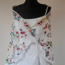 Load image into Gallery viewer, Embroidered Floral Shawl Scarf Wrap Head Covering Mantilla Veil Wedding Veil Alternative
