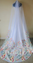 Load image into Gallery viewer, IN STOCK Secret Garden - Orange Embroidered Edge Veil