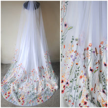 Load image into Gallery viewer, IN STOCK Secret Garden - Orange Embroidered Edge Veil