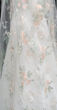 Load image into Gallery viewer, Champagne Wedding Veil Floral Embroidered Wild Rose