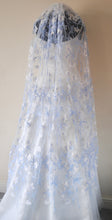 Load image into Gallery viewer, Blue Flower Floral Veil