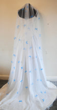 Load image into Gallery viewer, LAST ONE - Blue Butterfly Veil - 200cm Long Handmade Soft Tulle Bridal Veil with Comb
