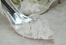 Load image into Gallery viewer, Embroidered White Butterfly Sandals